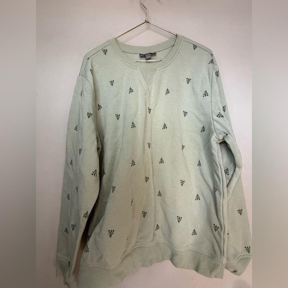 Style & Co. Men's Light Green Patterned Crewneck Sweater